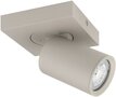 Opbouwarmatuur ES 1-lichts kantelbaar &Oslash;55 khaki RAL1019 - incl. GU10 Fitting