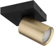 Opbouwarmatuur ES 1-lichts kantelbaar &Oslash;55 zwart RAL9004/messing RAL1001 - incl. GU10 Fitting