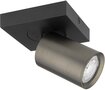 Opbouwarmatuur ES 1-lichts kantelbaar &Oslash;55 zwart RAL9004/Bronze RAL7048 - incl. GU10 Fitting