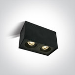 Opbouw armatuur - rechthoekig - instelbaar - kleur zwart - 2xGU10 Opbouw armatuur - rechthoekig - instelbaar - kleur zwart - 2xGU10