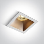 Inbouw spot behuizing vierkant - IP20 GU10 - Wit - Reflector Messing Inbouw spot behuizing vierkant - IP20 GU10 - Wit - Reflector Messing