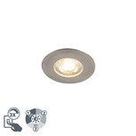 Inbouw spot vast - incl. 3-staps LED dimbaar - IP44 - kleur Zilver Inbouw spot vast - incl. 3-staps LED dimbaar - IP44 - kleur Zilver