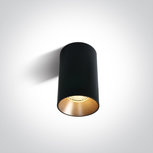 Opbouw cilindrische plafondspot reflector, geborsteld messing- Cilinder zwart Opbouw cilindrische plafondspot reflector, geborsteld messing- Cilinder zwart
