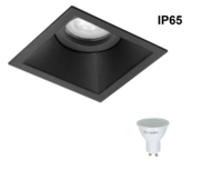 Inbouwspot Vierkant verdiepte zitting Zwart - Incl. GU10 ledspot IP65 Inbouwspot Vierkant verdiepte zitting Zwart - Incl. GU10 ledspot IP65