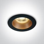 Inbouwspot behuizing rond - IP20 50W GU10 - Zwart - Reflector Messing Inbouwspot behuizing rond - IP20 50W GU10 - Zwart - Reflector Messing