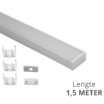 Aluminium ledstrip profiel opbouw 1,5M - 8 mm laag model - compleet met afdekkap Aluminium ledstrip profiel opbouw 1,5M - 8 mm laag model - compleet met afdekkap