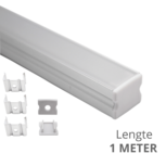 Led strip profiel opbouw Hoog model - compleet met afdekkap 1 meter - 15 mm hoog Led strip profiel opbouw Hoog model - compleet met afdekkap 1 meter - 15 mm hoog