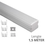 Led strip profiel opbouw Hoog model - compleet met afdekkap 1,5 meter - 16 mm hoog Led strip profiel opbouw Hoog model - compleet met afdekkap 1,5 meter - 16 mm hoog