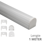 Ledstrip profiel opbouw Breed model - compleet inclusief ronde afdekkap 1 meter Ledstrip profiel opbouw Breed model - compleet inclusief ronde afdekkap 1 meter