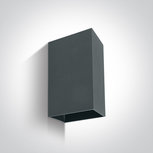 Wand spot rechthoek compleet - IP54 - 2x3W - Warm wit licht - Antraciet Wand spot rechthoek compleet - IP54 - 2x3W - Warm wit licht - Antraciet
