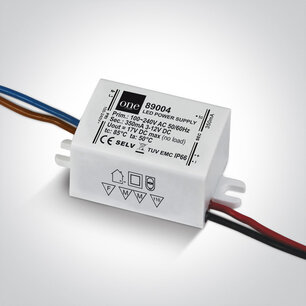 Trafo 350 mA, 1-4 Watt, 3-12 VDC niet dimbaar Trafo 350 mA, 1-4 Watt, 3-12 VDC niet dimbaar
