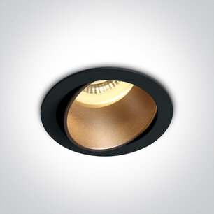 Inbouwspot rond - IP20 50W GU10 - verstelbaar- Zwart - Reflector Messing Inbouwspot rond - IP20 50W GU10 - verstelbaar- Zwart - Reflector Messing