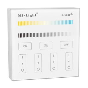 Milight/Miboxer 4-zone Dual White afstandsbediening paneel touch 230V Milight/Miboxer 4-zone Dual White afstandsbediening paneel touch 230V