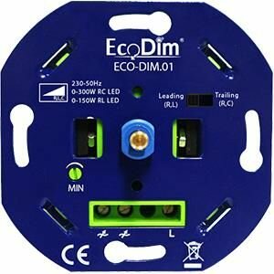 LED dimmer 0-300W EcoDim universeel fase aan en afsnijding LED dimmer 0-300W EcoDim universeel fase aan en afsnijding