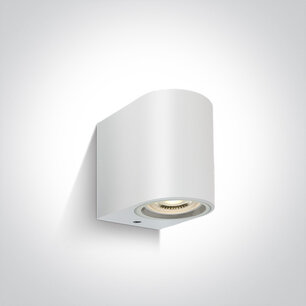 Wand spot rechthoek-rond downlight - IP65 - 7W - GU10 - Wit - kunststof Wand spot rechthoek-rond downlight - IP65 - 7W - GU10 - Wit - kunststof