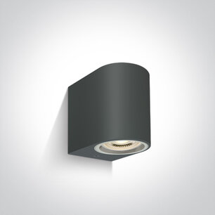 Wand spot rechthoek-rond downlight - IP65 - 7W - GU10 - Antraciet - kunststof Wand spot rechthoek-rond downlight - IP65 - 7W - GU10 - Antraciet - kunststof