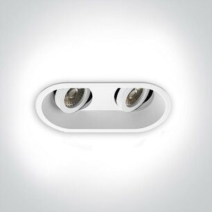 Marra - verstelbare dubbele inbouwspot - ovale 185x93mm - verdiept - voor binnen gebruik - 2xGU10 fitting - wit Marra - verstelbare dubbele inbouwspot - ovale 185x93mm - verdiept - voor binnen gebruik - 2xGU10 fitting - wit