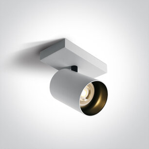 Enkele retro led spot -1L - kleur wit - zwarte binnenkant - GU10 Enkele retro led spot -1L - kleur wit - zwarte binnenkant - GU10