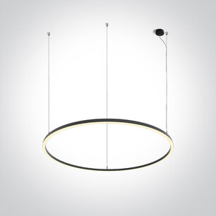 Decoratieve LED Pendant ring - Ø1270mm - hanglamp -65W - 3000K warm wit - zwart Decoratieve LED Pendant ring - Ø1270mm - hanglamp -65W - 3000K warm wit - zwart