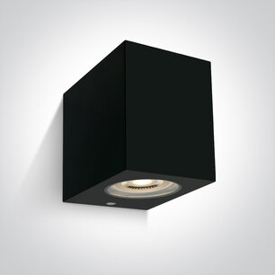 Wand spot rechthoek downlight - IP65 - GU10 - Zwart - kunststof Wand spot rechthoek downlight - IP65 - GU10 - Zwart - kunststof