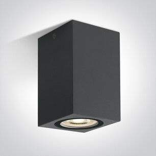 Plafond spot opbouw vierkant - vast- IP65 - GU10 - Antraciet Plafond spot opbouw vierkant - vast- IP65 - GU10 - Antraciet