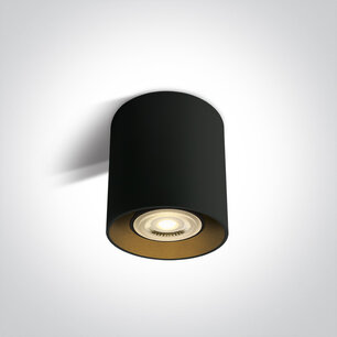 Plafond spot opbouw cilinder - vast- IP20 - GU10 - Zwart-Brons/Goud reflector Plafond spot opbouw cilinder - vast- IP20 - GU10 - Zwart-Brons/Goud reflector