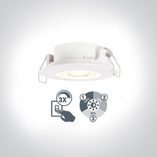 Inbouw spot vast - incl. 3-staps LED dimbaar - IP44 - kleur Wit Inbouw spot vast - incl. 3-staps LED dimbaar - IP44 - kleur Wit