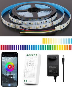 Miboxer 5 meter set RGBWW led strip met Zigbee controller en Adapter Miboxer 5 meter set RGBWW led strip met Zigbee controller en Adapter