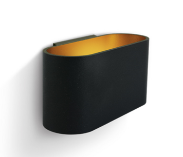 LED Wandarmatuur- G9-Aluminium- zwart/goud- OVAAL LED Wandarmatuur- G9-Aluminium- zwart/goud- OVAAL
