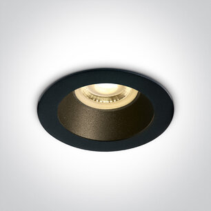 Inbouwspot rond - IP20 50W GU10 - Zwart - Reflector Zwart Inbouwspot rond - IP20 50W GU10 - Zwart - Reflector Zwart
