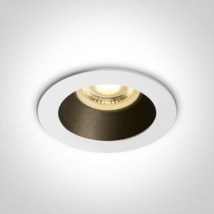 Inbouwspot behuizing rond - IP20 50W GU10 - Wit - Reflector Zwart Inbouwspot behuizing rond - IP20 50W GU10 - Wit - Reflector Zwart