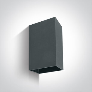Wand spot rechthoek compleet - IP54 - 2x3W - Warm wit licht - Antraciet Wand spot rechthoek compleet - IP54 - 2x3W - Warm wit licht - Antraciet